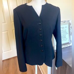 Talbots Wool Button Front Jacket Black size 8 NWT
